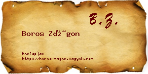 Boros Zágon névjegykártya